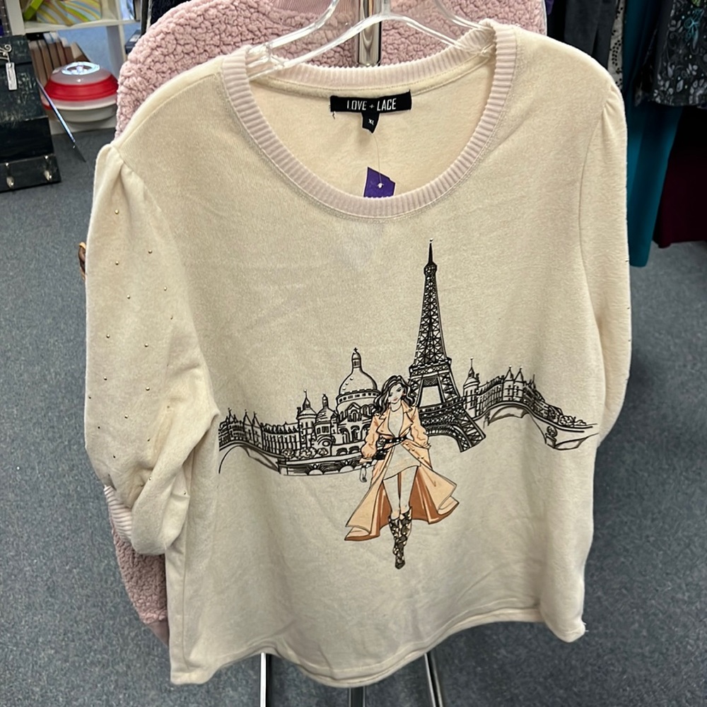 💜love + lace Cream Short Sleeve XL